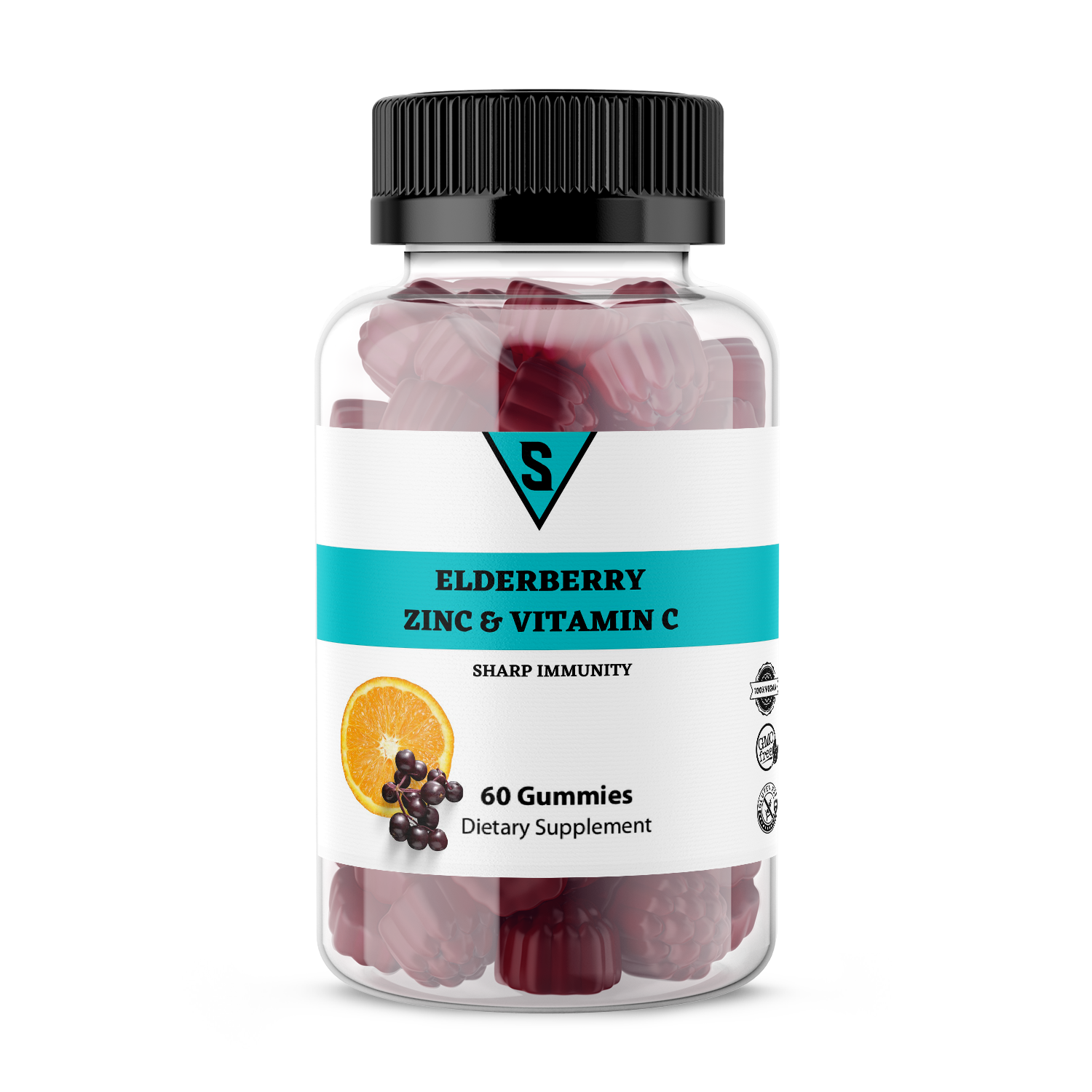 Vita Sharp Elderberry Immune Support Supplement with Zinc & Vitamin C Gummies